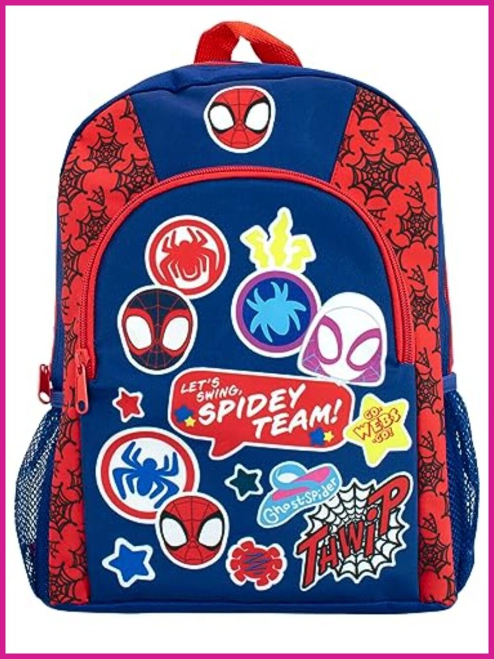 Kids Spiderman Backpack School Bag Adjustable Straps Side Pockets